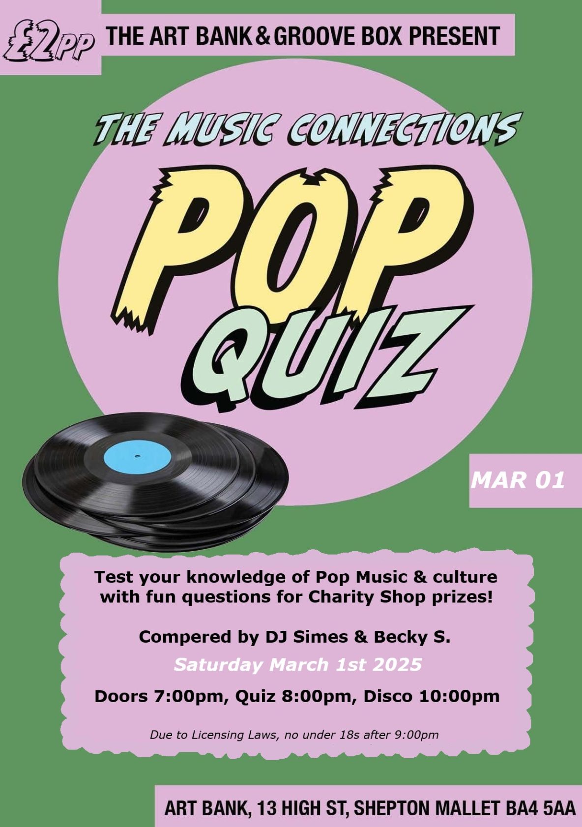 Art Bank and Groovebox present The Music Connections POP QUIZ!