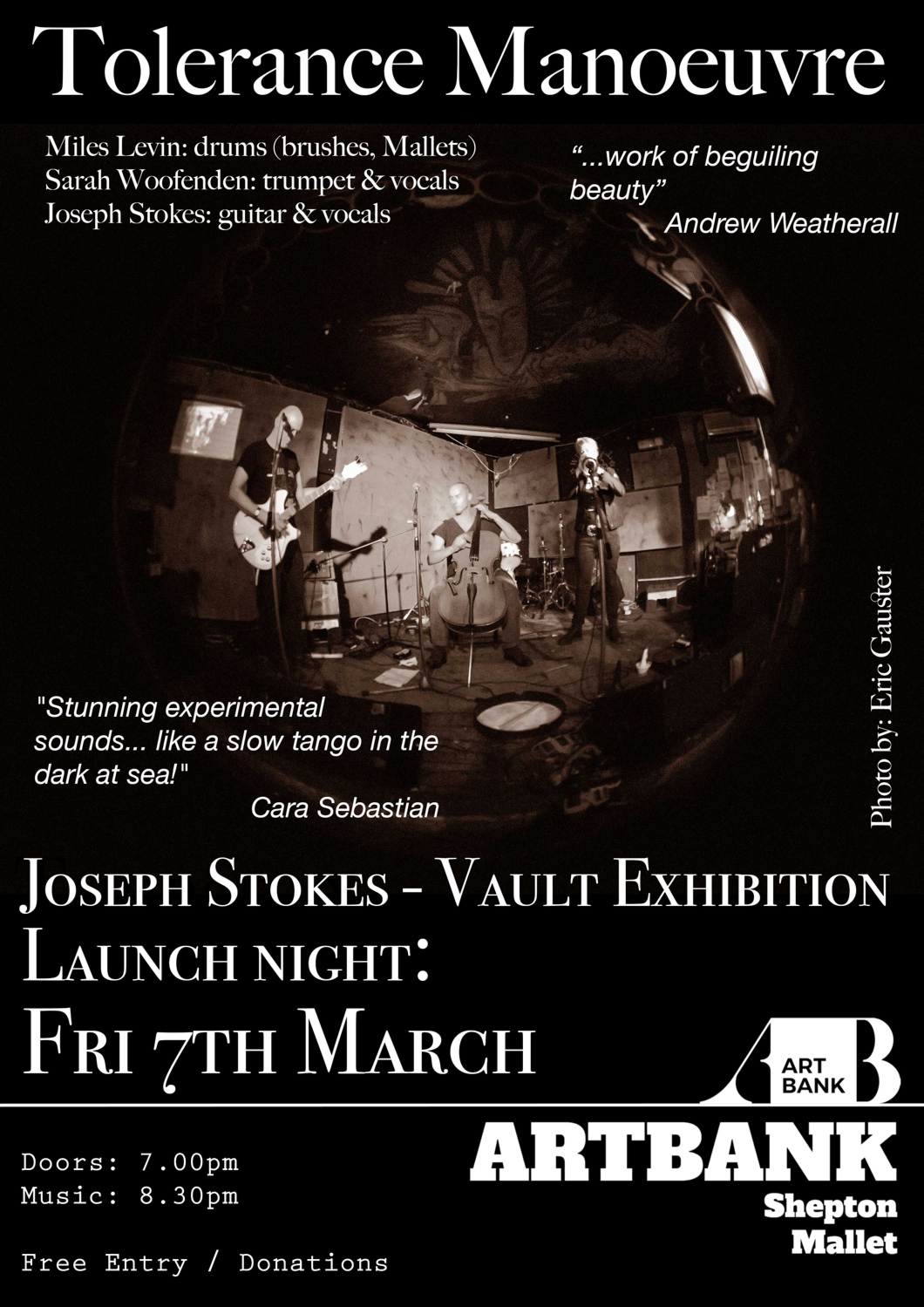 Vault Launch: March - Joseph Stokes Exhibition Launch night & Tolerance Manoeuvre performance