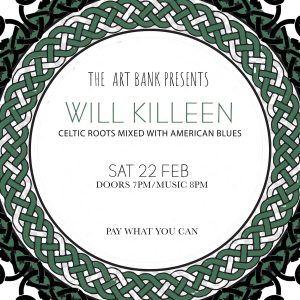 Irish born Will Killeen is renowned for his virtuoso guitar & harmonica playing and singing in a Blues style with Celtic and eastern influences.